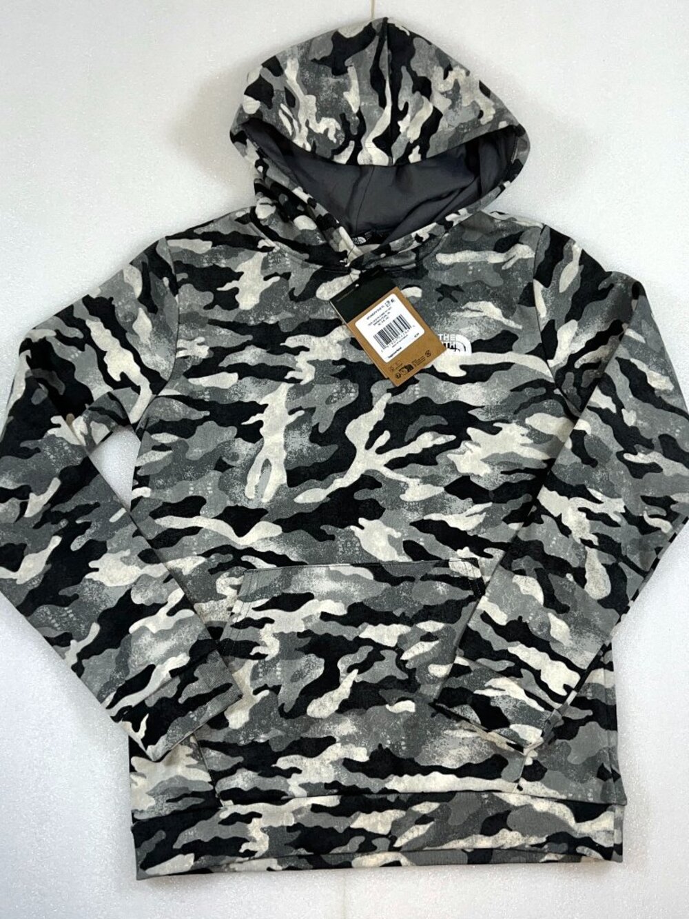 NWT The North Face Teen XL 14/16 Evolution Camo Hoodie Smoked Pearl Gray Black